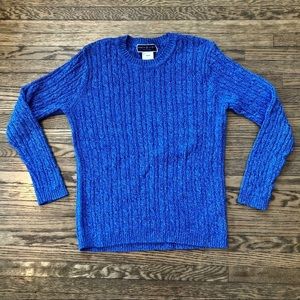 ✨3/$30✨ Karen Scott Blue Cable Knit Crew Neck 100% Cotton Sweater | PM​​